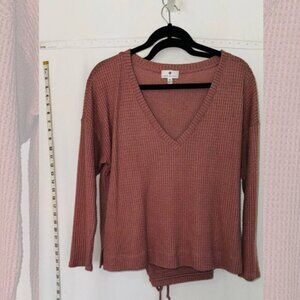 Socialite Womens Medium Stretch Regular V-Neck Elastic Waist Coordinate Set Pink